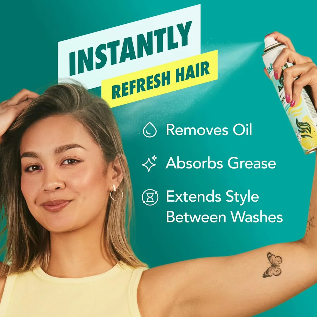 شامپو خشک باتیست Batiste Original حجم 200 میلی‌لیتر؛ نمای تکمیلی 4