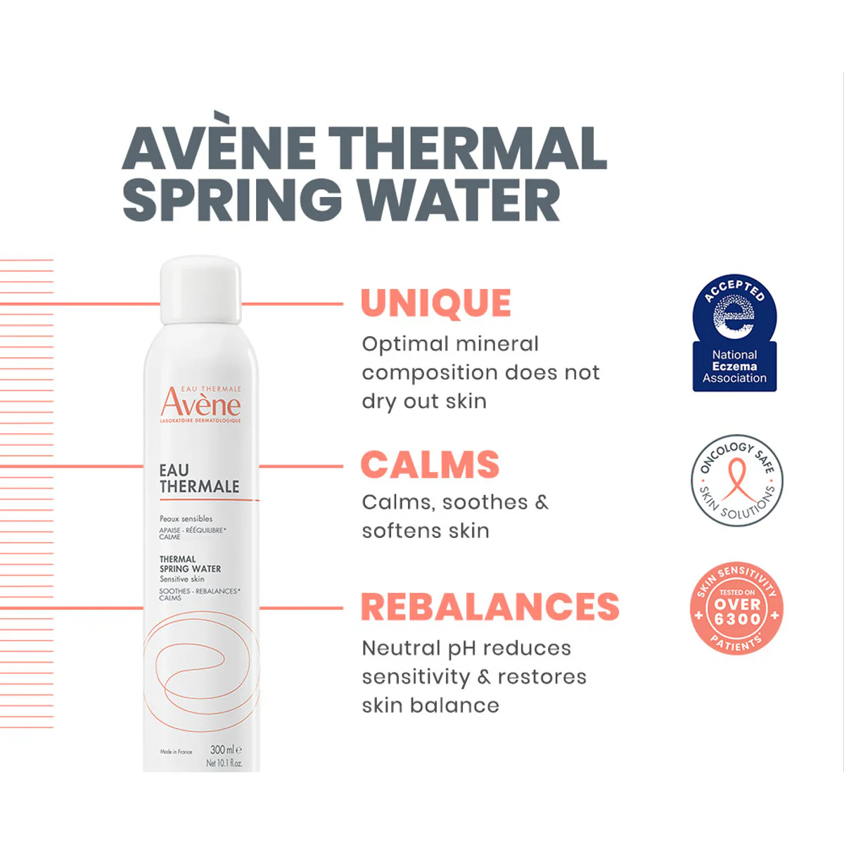اسپری آب چشمه حرارتی اون Avène Thermal Spring Water حجم 300 میلی‌لیتر؛ نمای تکمیلی 3