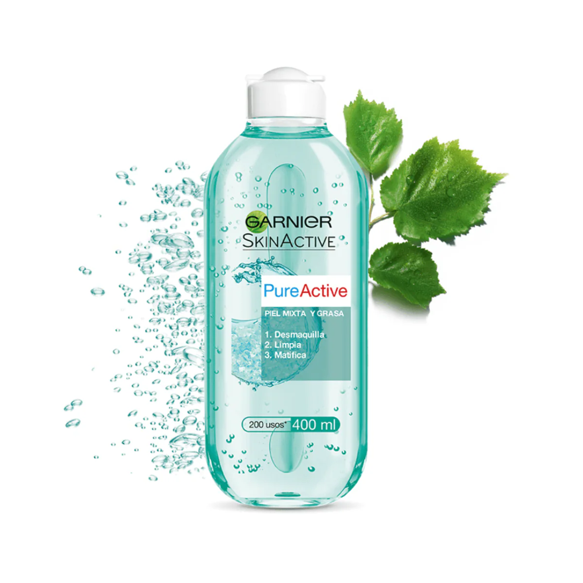 میسلار واتر گارنیر Garnier Pure Active برای پوست مختلط و چرب حجم 400 میلی‌لیتر؛ نمای تکمیلی 2