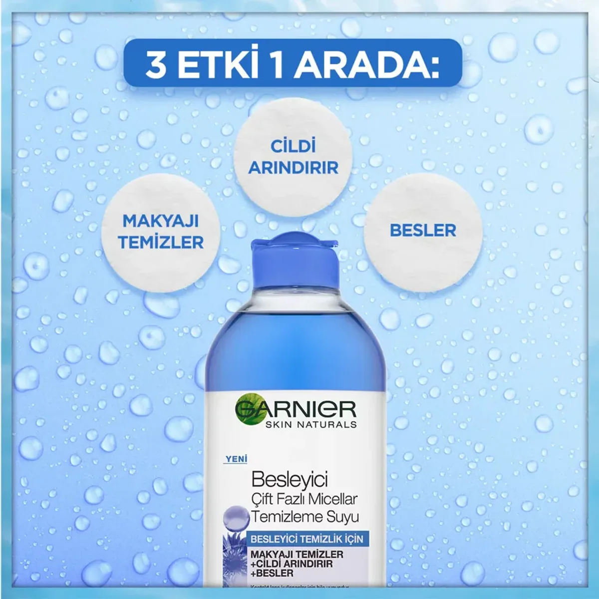 میسلار واتر دوفاز مغذی گارنیه Garnier Nourishing Bi-Phase Micellar Water with Cornflower حجم 400 میلی‌لیتر؛ نمای تکمیلی 3