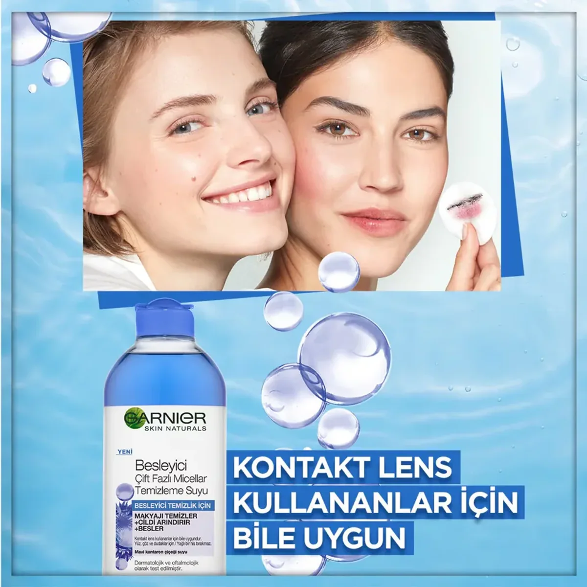 میسلار واتر دوفاز مغذی گارنیه Garnier Nourishing Bi-Phase Micellar Water with Cornflower حجم 400 میلی‌لیتر؛ نمای تکمیلی 4
