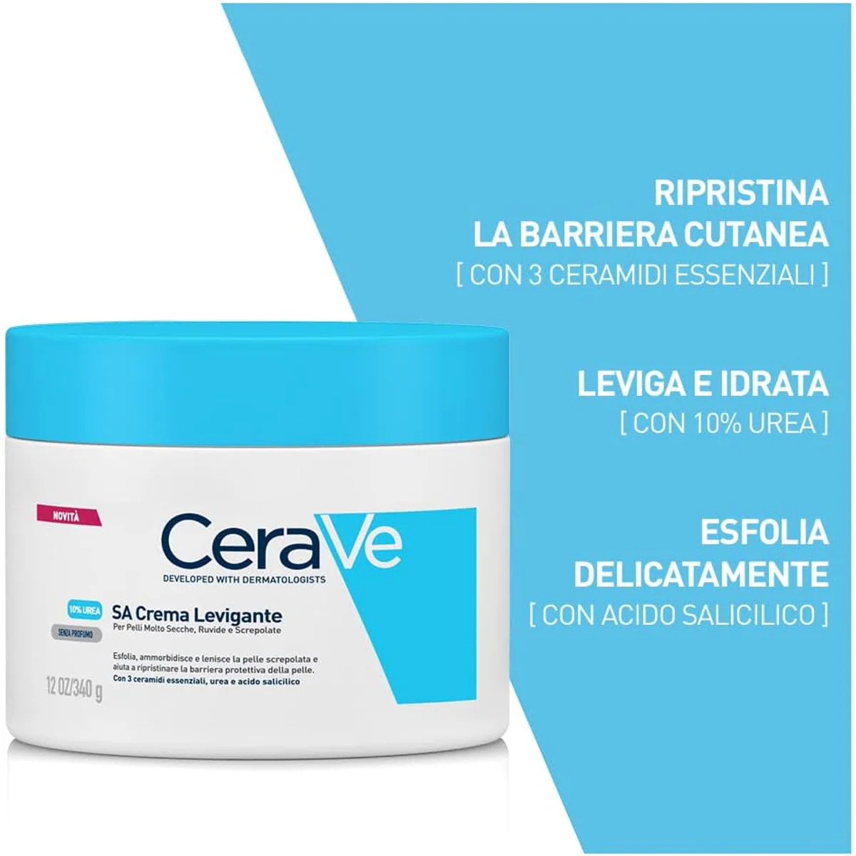 کرم نرم‌کننده بدن سراوی CeraVe SA Smoothing Cream با 10٪ اوره وزن 340 گرم؛ نمای تکمیلی 9