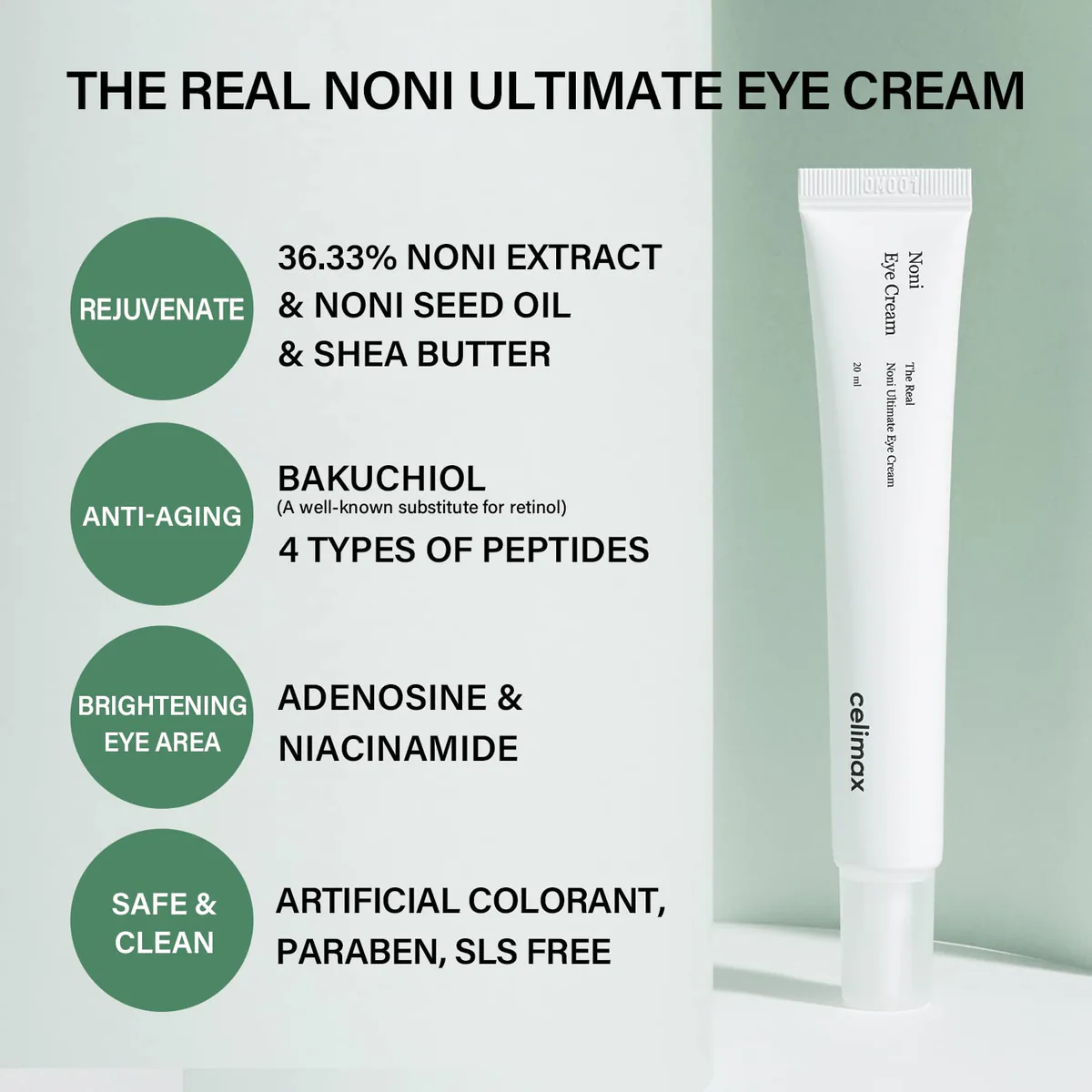 کرم دور چشم سلیمکس Celimax The Real Noni Ultimate Eye Cream حجم 20 میلی‌لیتر؛ نمای تکمیلی 4