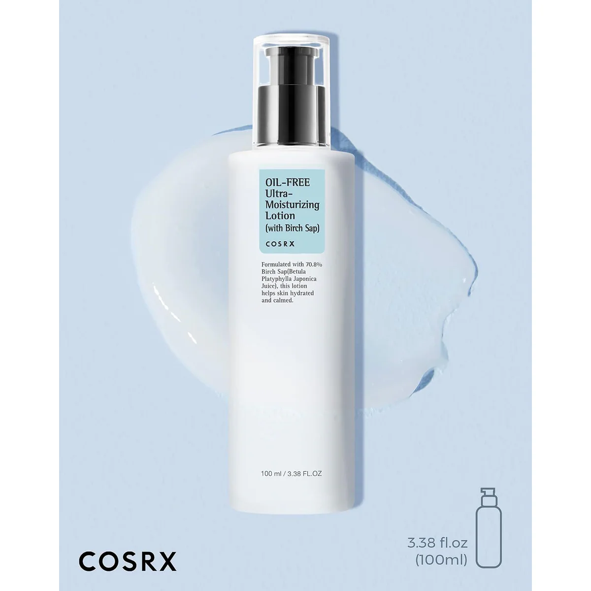 لوسیون مرطوب‌کننده کوزارکس COSRX Oil-Free Ultra-Moisturizing Lotion with Birch Sap حجم 100 میلی‌لیتر؛ نمای تکمیلی 3