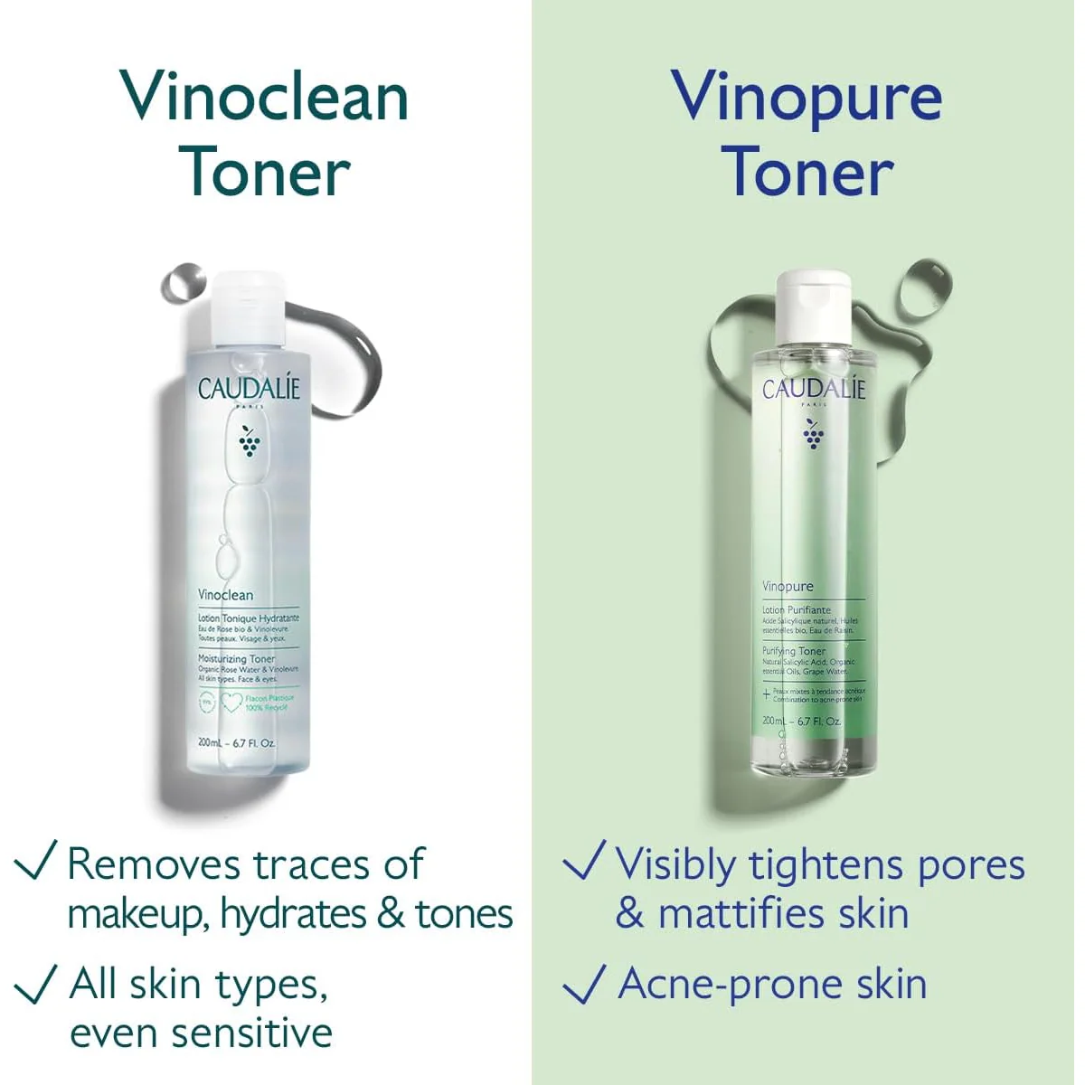 تونر کدلی Caudalie Vinopure Salicylic Acid Purifying Toner حجم 200 میلی‌لیتر؛ نمای تکمیلی 7
