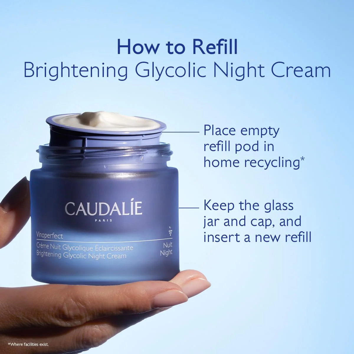 کرم شب کدلی Caudalie Vinoperfect Brightening Glycolic Night Cream حجم 50 میلی‌لیتر؛ نمای تکمیلی 3