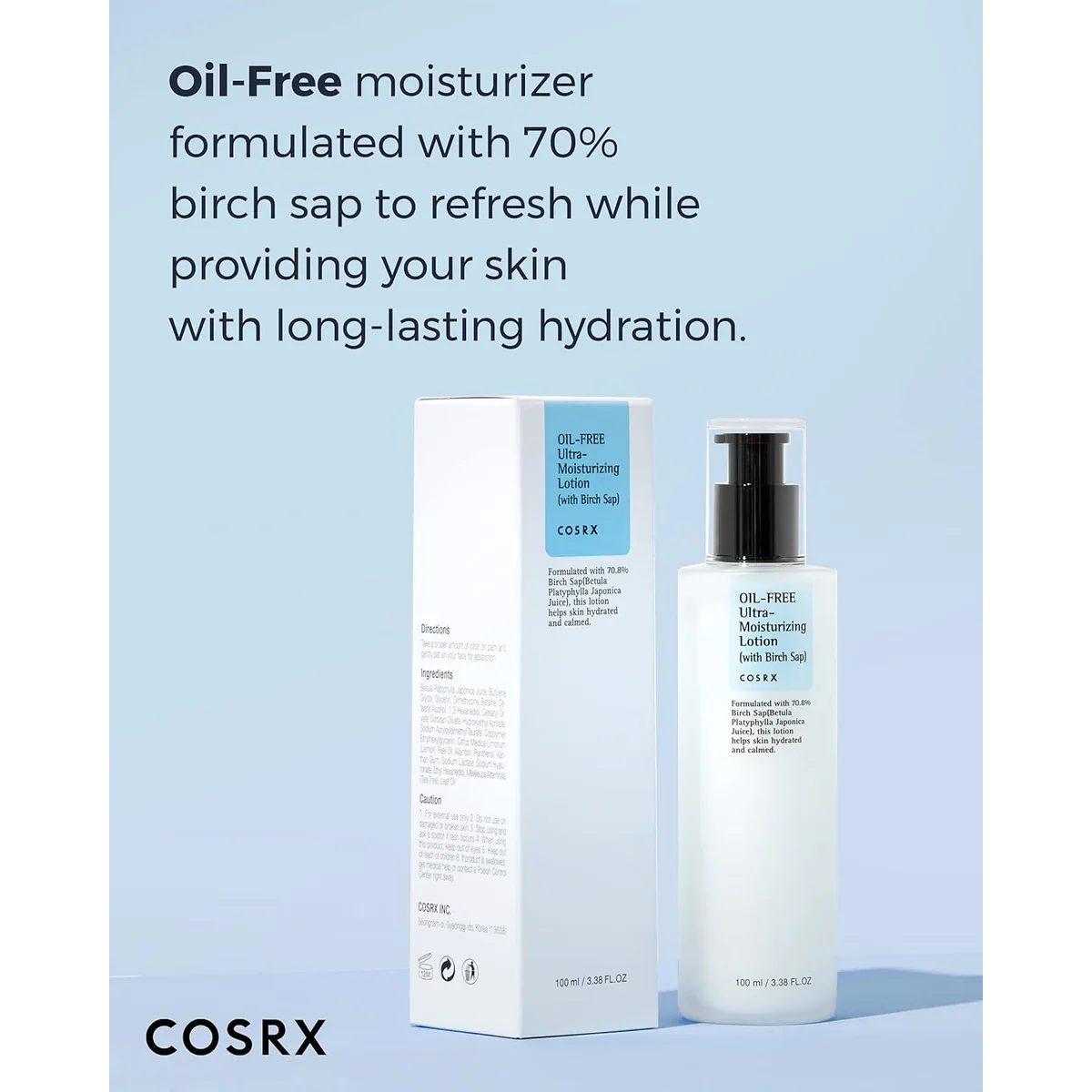 لوسیون مرطوب‌کننده کوزارکس COSRX Oil-Free Ultra-Moisturizing Lotion with Birch Sap حجم 100 میلی‌لیتر؛ نمای تکمیلی 6