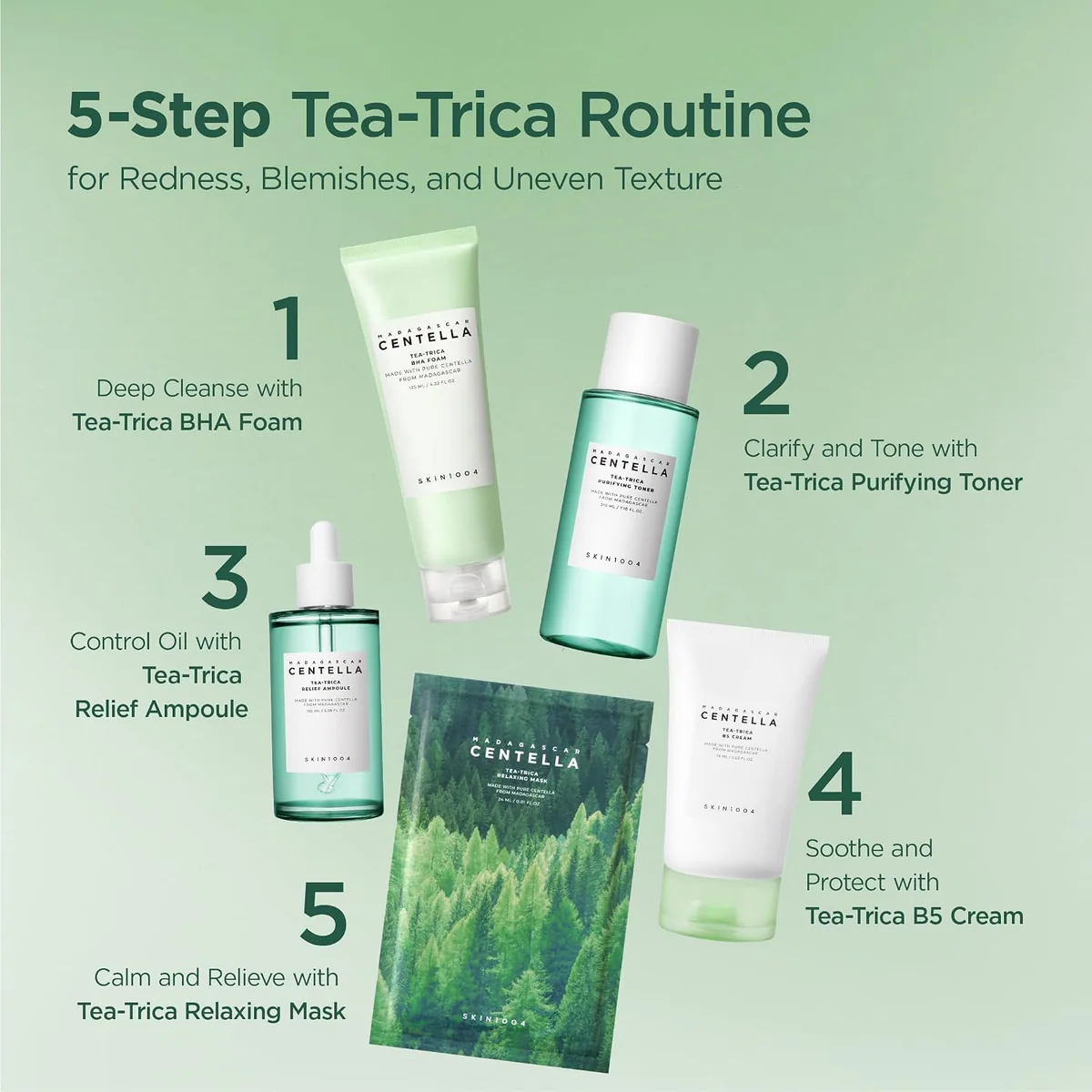 فوم شوینده اسکین 1004 SKIN1004 Tea-Trica BHA Foam حجم 125 میلی‌لیتر؛ نمای تکمیلی 4