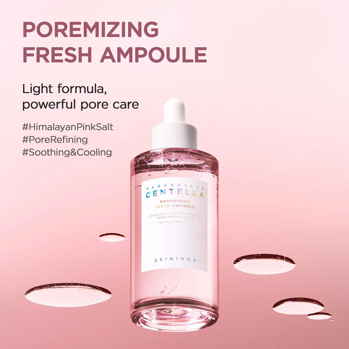 آمپول منافذ اسکین 1004 SKIN1004 Madagascar Centella Poremizing Fresh حجم 100 میلی‌لیتر؛ نمای تکمیلی 2