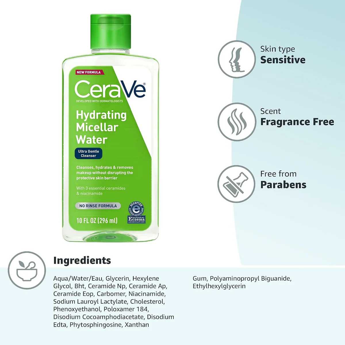 میسلار واتر آبرسان سراوی CeraVe Hydrating Micellar Water حجم 295 میلی‌لیتر؛ نمای تکمیلی 5