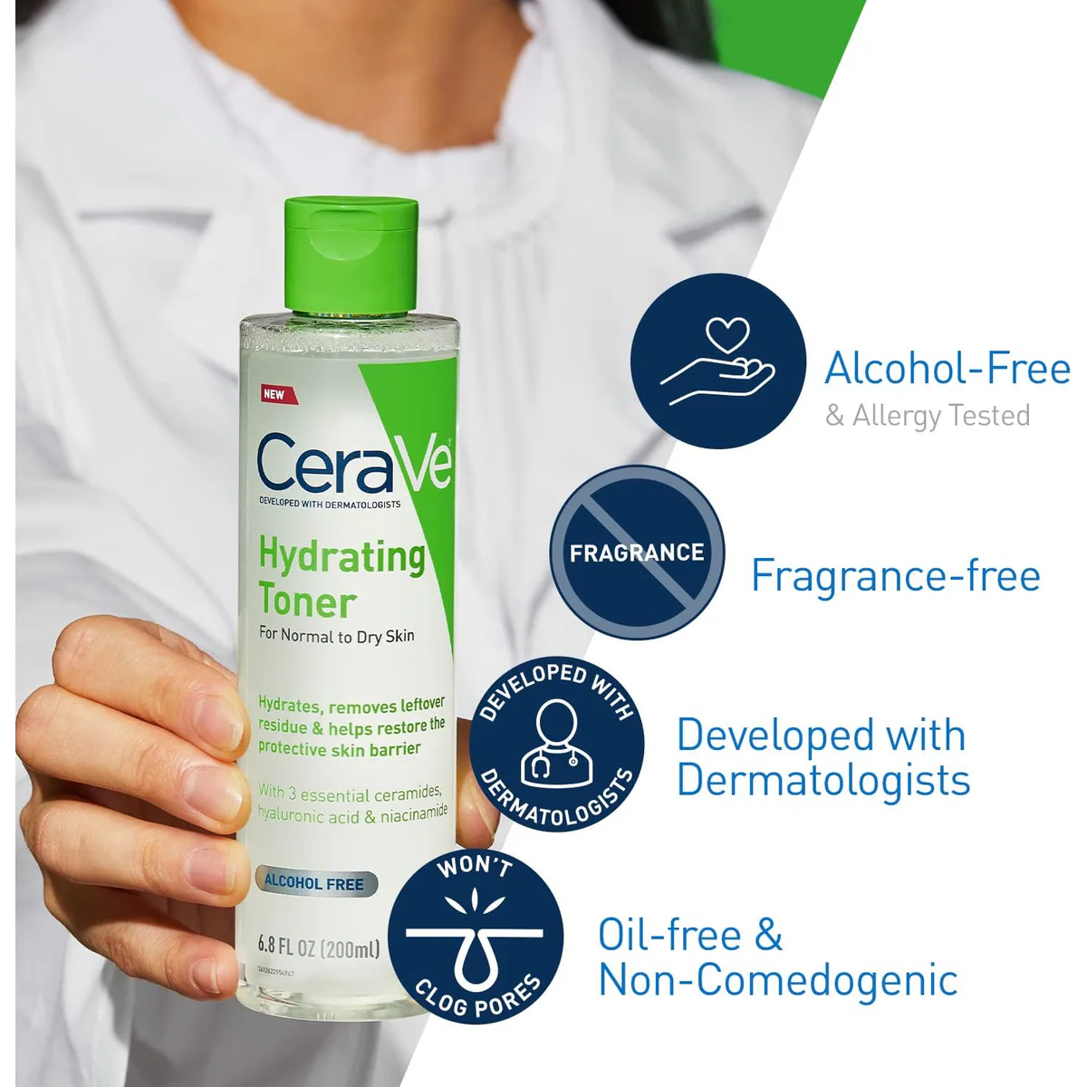 تونر آبرسان سراوی CeraVe Hydrating Toner حجم 200 میلی‌لیتر؛ نمای تکمیلی 5