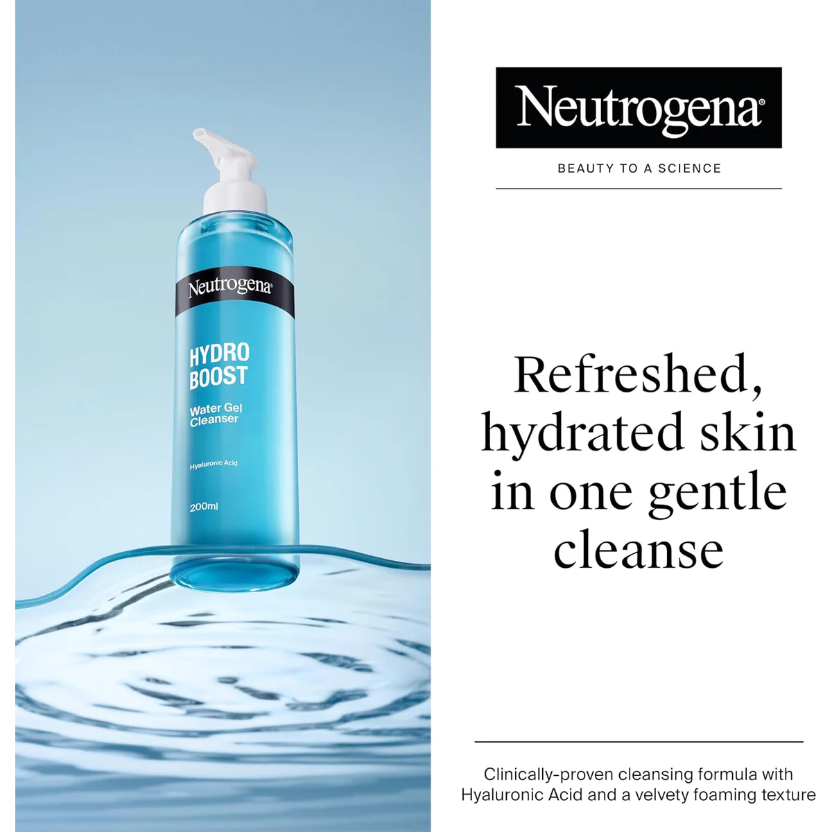 ژل شست‌وشوی صورت نوتروژینا Neutrogena Hydro Boost Water Gel Cleanser حجم 200 میلی‌لیتر؛ نمای تکمیلی 3