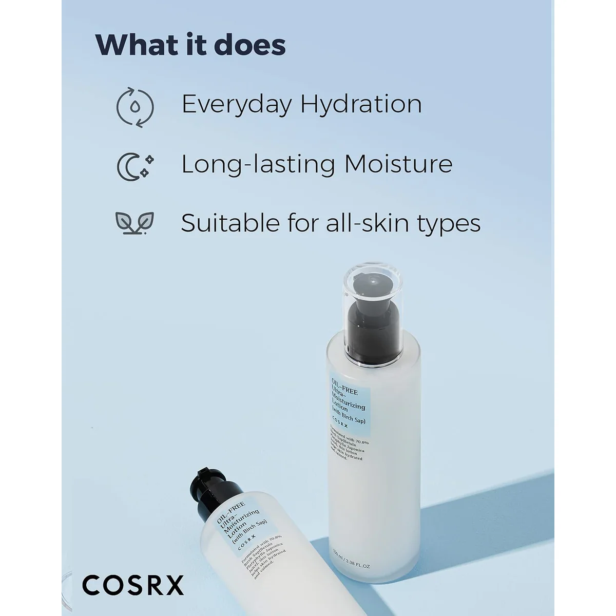لوسیون مرطوب‌کننده کوزارکس COSRX Oil-Free Ultra-Moisturizing Lotion with Birch Sap حجم 100 میلی‌لیتر؛ نمای تکمیلی 7