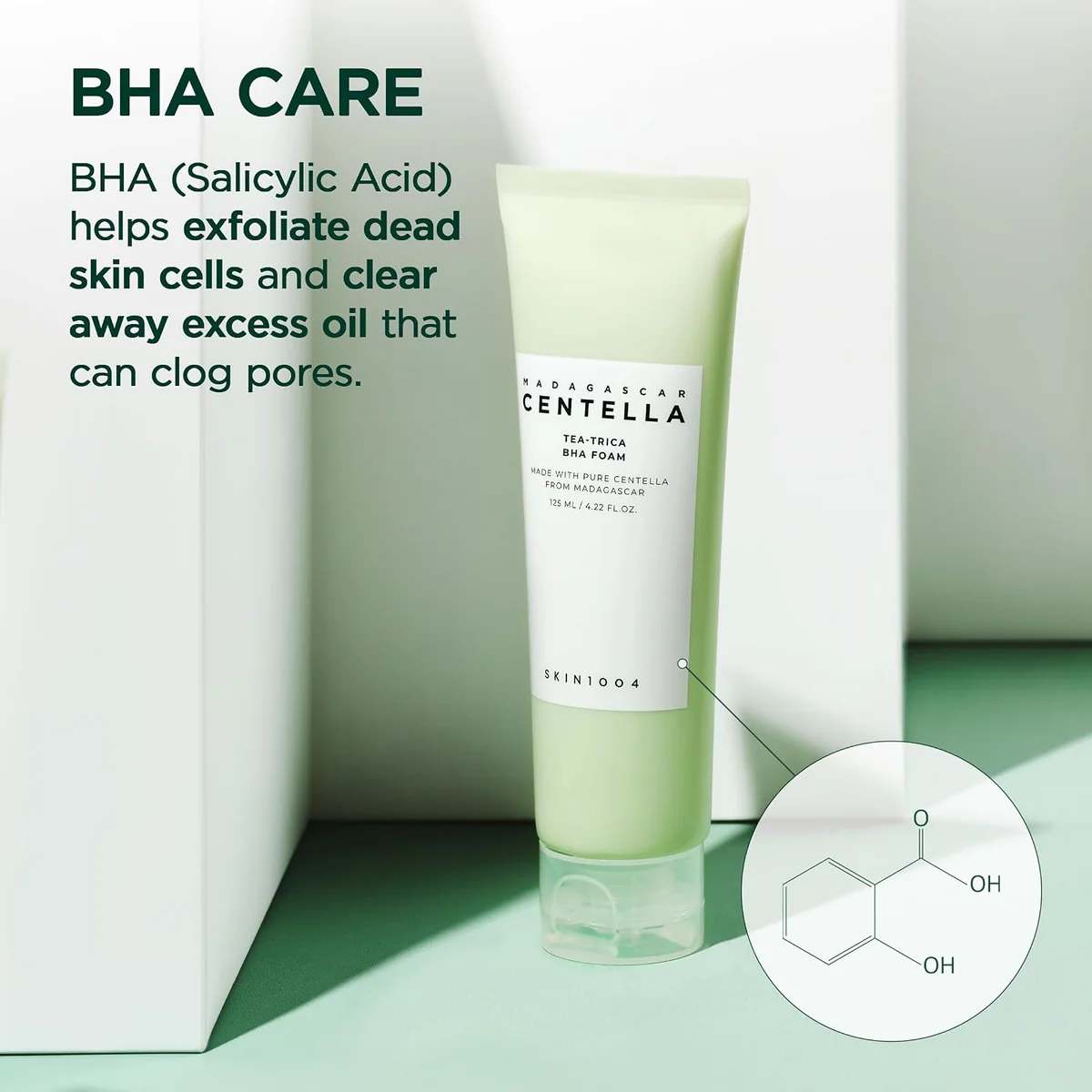 فوم شوینده اسکین 1004 SKIN1004 Tea-Trica BHA Foam حجم 125 میلی‌لیتر؛ نمای تکمیلی 7