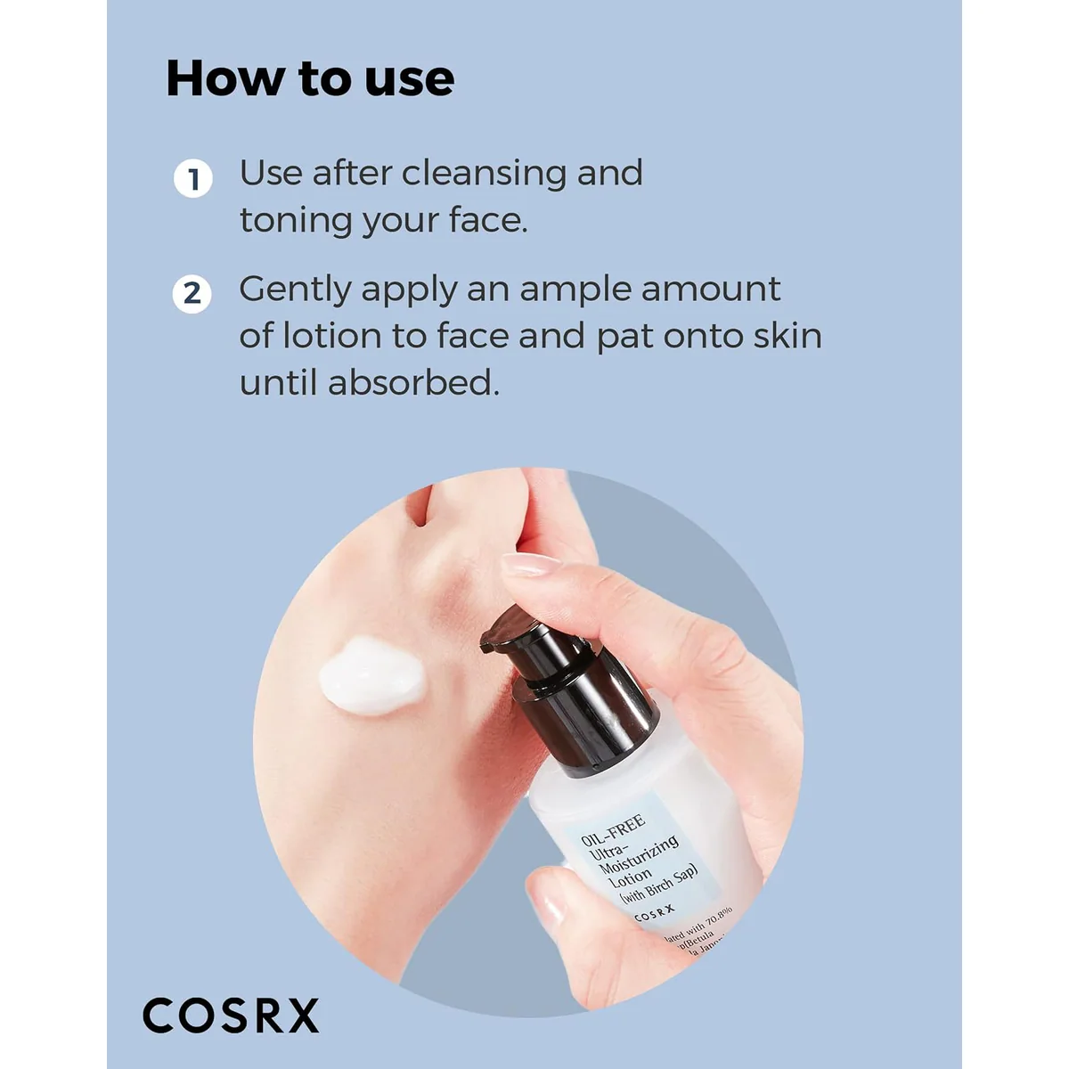 لوسیون مرطوب‌کننده کوزارکس COSRX Oil-Free Ultra-Moisturizing Lotion with Birch Sap حجم 100 میلی‌لیتر؛ نمای تکمیلی 8