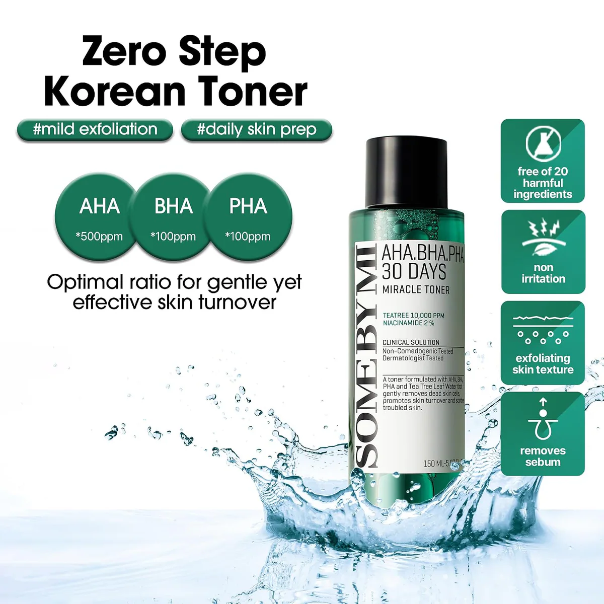 تونر سام بای می SOME BY MI AHA-BHA-PHA 30 Days Miracle Toner حجم 150 میلی‌لیتر؛ نمای تکمیلی 7