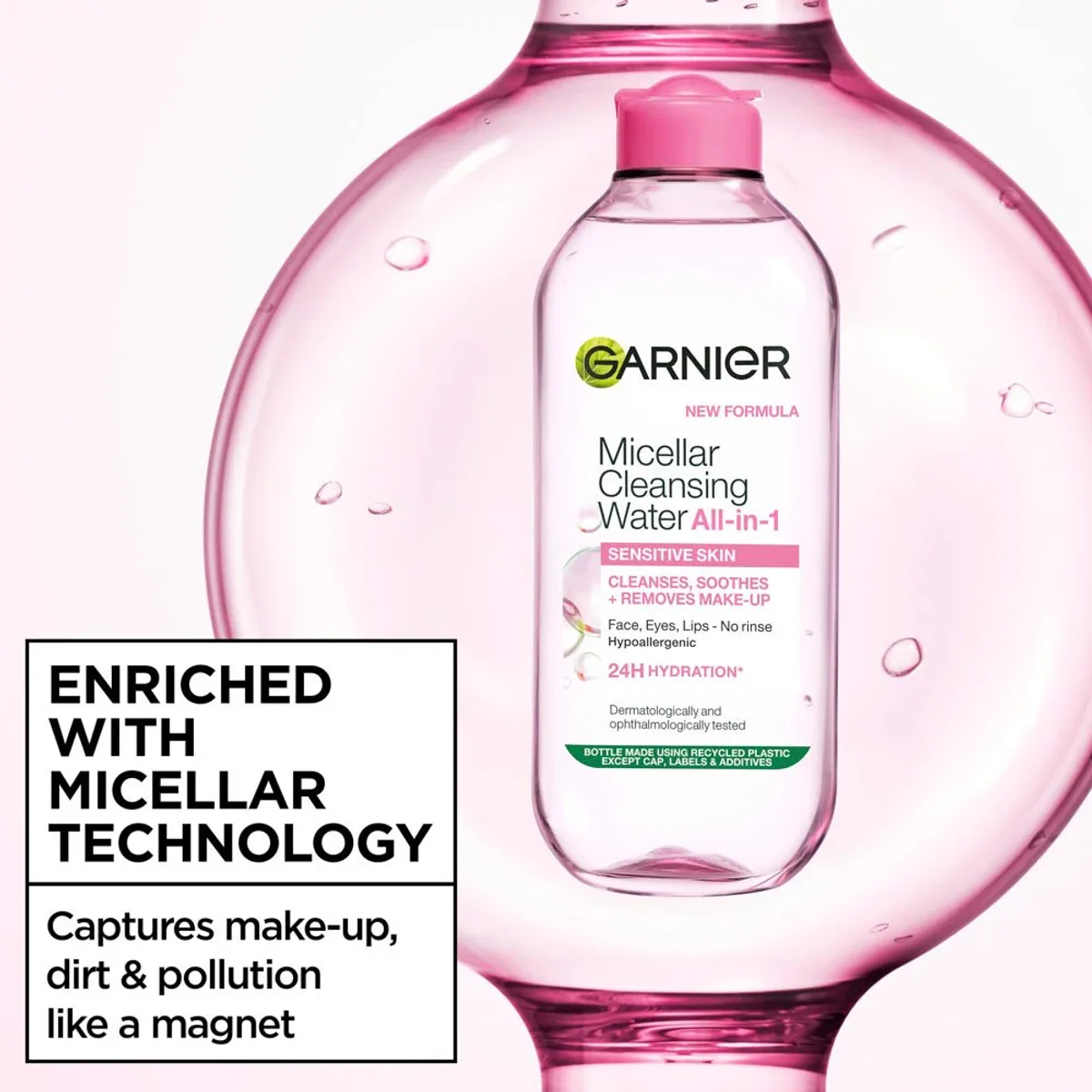 میسلار واتر پوست حساس گارنیه Garnier Micellar Cleansing Water Sensitive Skin حجم 400 میلی‌لیتر؛ نمای تکمیلی 6