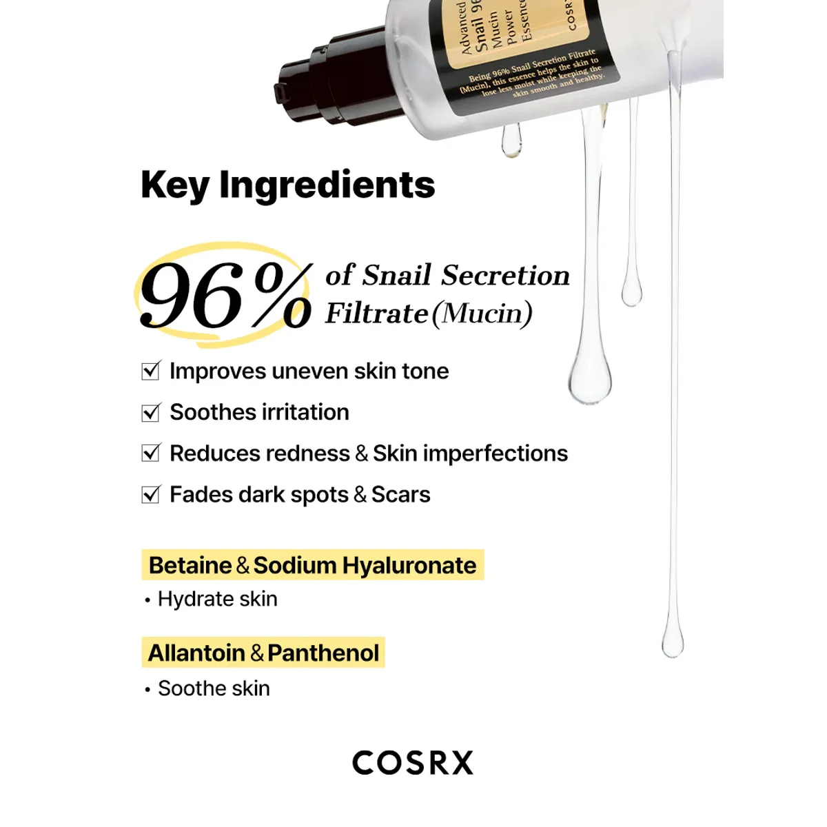 اسنس کوزارکس COSRX Advanced Snail 96 Mucin Power Essence حجم 100 میلی‌لیتر؛ نمای تکمیلی 10